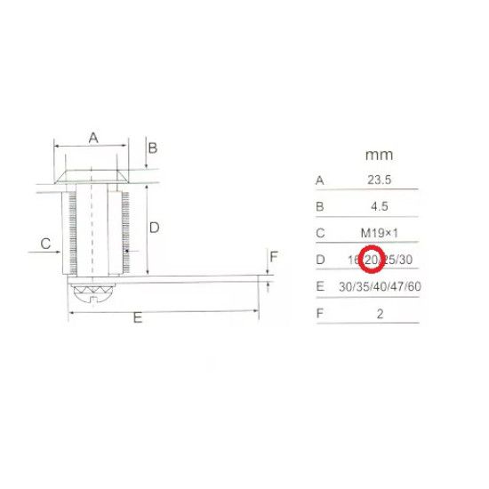 Fémbútorzár 103-20mm 2db kulccsal Anbo