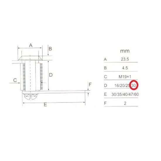 Fémbútorzár 103-30mm 2db kulccsal Anbo