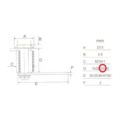Fémbútorzár 103-25mm 2db kulccsal Anbo