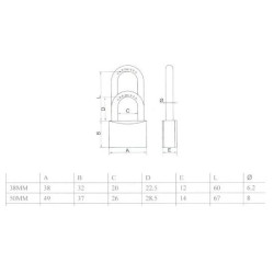 Lakat 38mm 3k. réz hosszú kengyeles import