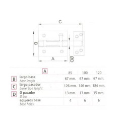 Bajonett tolózár  85mm lakatolható sárga horg.
