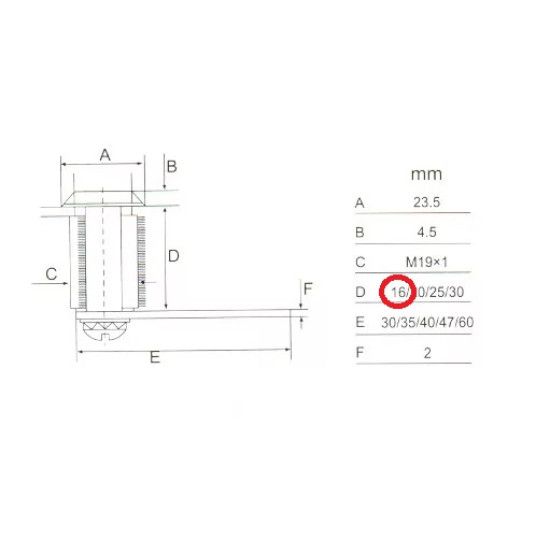 Fémbútorzár 103-16mm 4db kulccsal Anbo