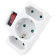 Hálózati elosztó 1 földelt, 2 Euro kapcsolós Entac EPAG-1EE2E-SW