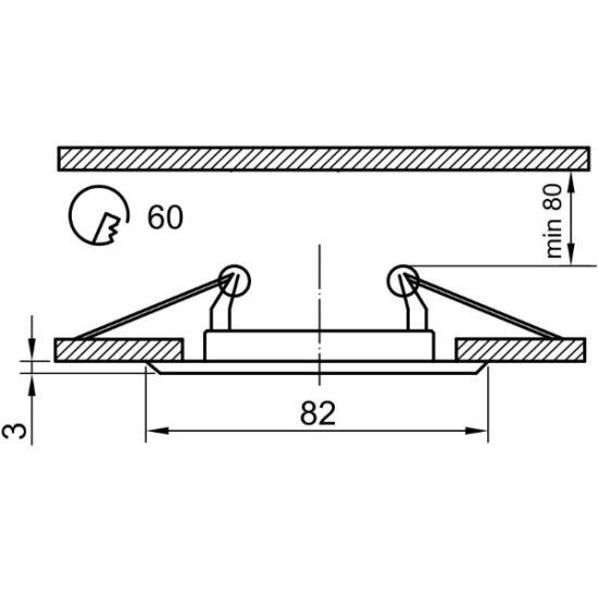 Spotlámpa keret 82mm matt-króm Tracon TLC-2MC