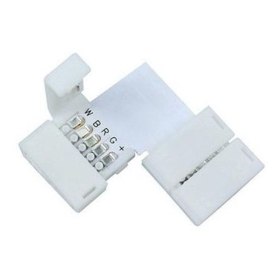 Led szalag sarok csatlakozó 5P 12mm műanyag RGB+W