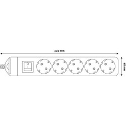 Elosztósor szerelhető kapcsolós ötös Entac ERWSEG5-SW