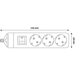 Elosztósor szerelhető kapcsolós hármas Entac ERWSEG3-SW