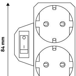 Hálózati elosztó földelt kapcsolós 2-es Entac EPAG-2EE-SW