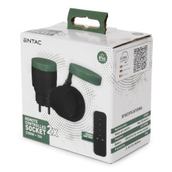 Távirányítható dugalj IP44 2db-os ,1db távirányítóval Entac ES-2S-RC-44