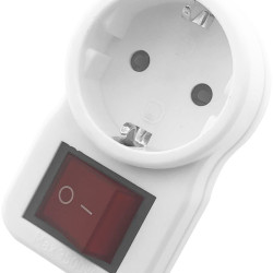 Hálózati adapter földelt kapcsolós 1-es Entac EPAG-1EE-SW