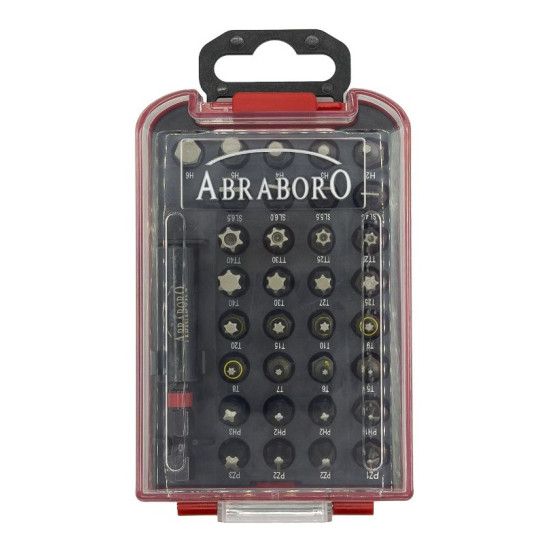 Csavarbehajtó bit készlet 34 részes Abraboro 