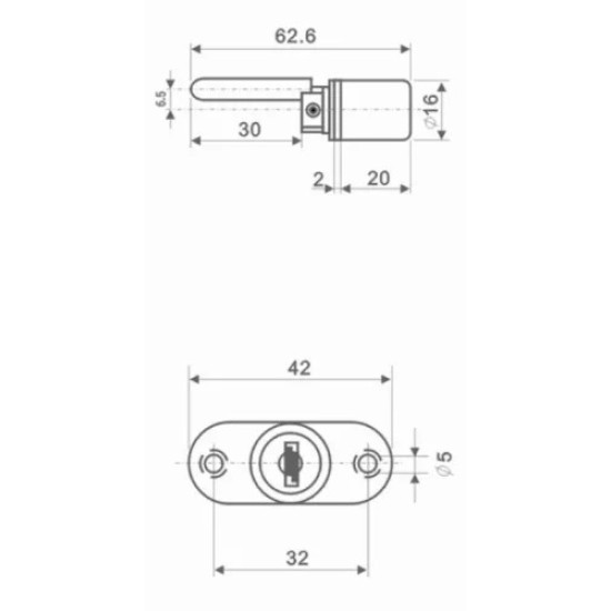 Fiókzár cilinderes excenteres Anbo 288