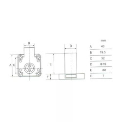 Bútorzár rászegzős cilinderes króm Anbo 138-22