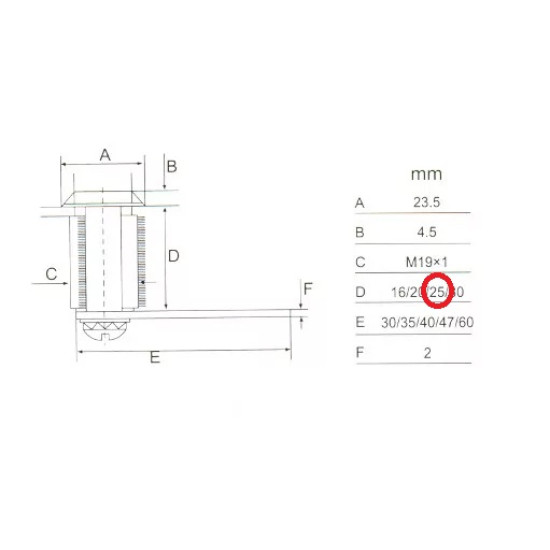 Fémbútorzár 103-25mm 2db kulccsal Anbo