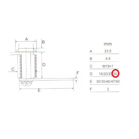Fémbútorzár 103-30mm 2db kulccsal Anbo