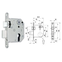 Bevéső zár cilinderes 55/55 lővér N°3436 Elzett