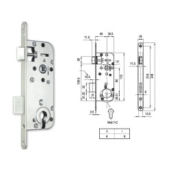 Bevéső zár cilinderes 40/90 Midi Euro Elzett
