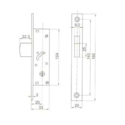 Reteszzár billenő nyelves 25mm tûkulcsos 1684CD