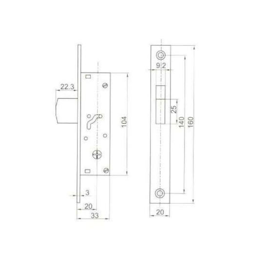 Reteszzár billenő nyelves 25mm tûkulcsos 1684CD