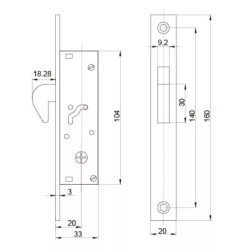 Reteszzár kampós 25mm tûkulcsos 1684CH Anbo