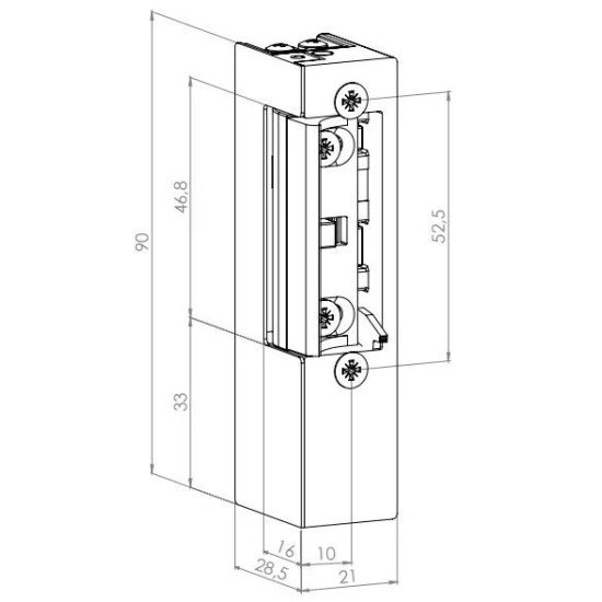 Elektromos zár fordított működésű 12V DC JIS 811-901