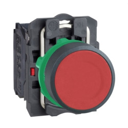 Nyomógomb komplett 22mm piros XB5AA42