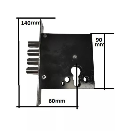 Reteszzár cilinderes 4 csapos 60mm Hi-Sec