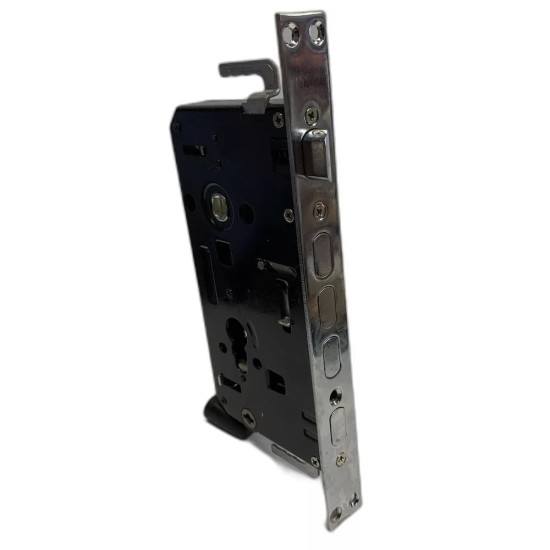 Bevéső zár cilinderes Hi-Sec 24mm fekete, lapos csapos