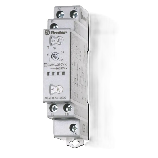 Időrelé 1 CO 8A 24-240V AC/DC Finder 80.51.0.240.