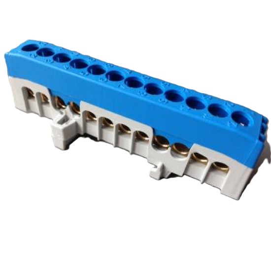 Föld-nulla sín szigetelt 12x16mm2 kék Pollmann