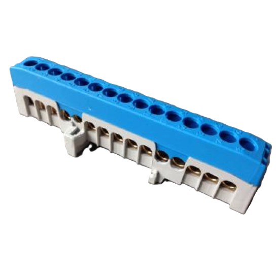 Föld-nulla sín szigetelt 15x16mm2 kék Pollmann