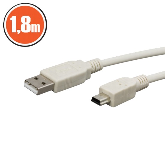 USB kábel 1,8m USB-A/USB-mini Globiz 20133