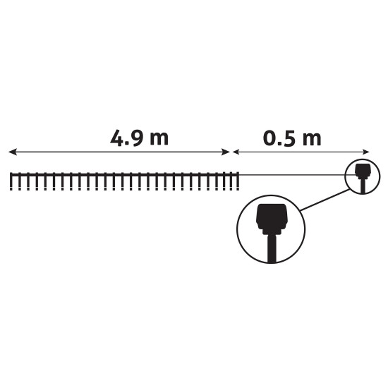 Karács. égősor 5m napelemes színes Entac