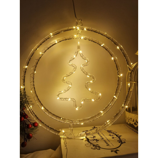 Karács. ablakdísz elemes Modee karácsonyfa