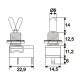 Készülékkapcsoló karos ON-OFF 12x22mm 2p