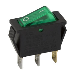 Készülékkapcsoló billenő vil. 0-1 3P 13x30mm zöld