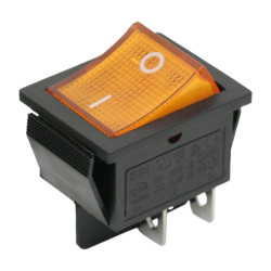 Készülékkapcsoló billenő vil. 0-1 4P 25x30mm narancssárga