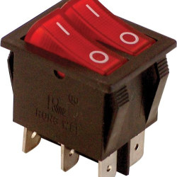 Készülékkapcsoló billenő vil. 2 áramkörös 0-1 6P 25x30mm