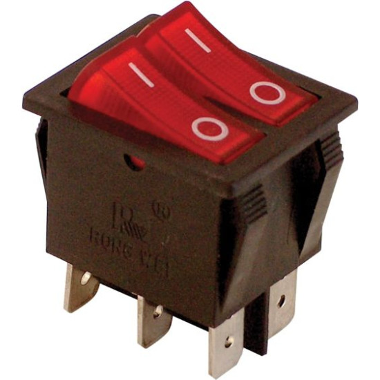 Készülékkapcsoló billenő vil. 2 áramkörös 0-1 6P 25x30mm
