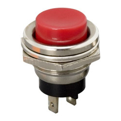 Készülék nyomógomb fém 2P 20mm