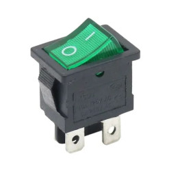 Készülékkapcsoló billenő vil. 0-1 4P 15x24mm zöld