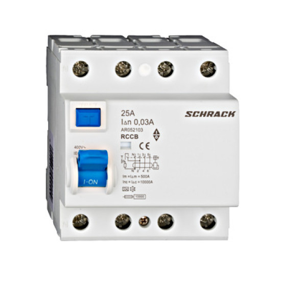 Fi-relé "A" 4P 25A 30mA  Amparo Schrack AR052103  