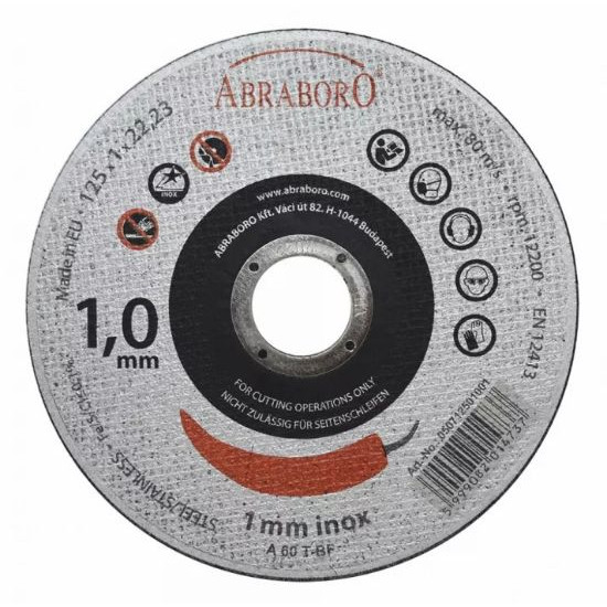 Vágókorong fémre 125mmx1,6mm inox Abraboro Chili