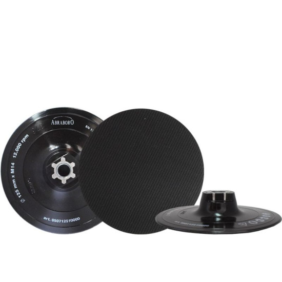 Gumitányér tépőzáras fibertárcsához 125mm abraboro