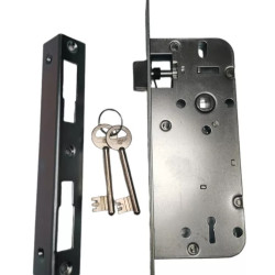 Bevéső zár kulcsos 45/90 N°410 Anbo sarkos előlappal