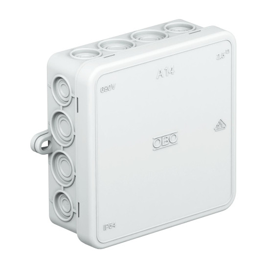 OBO kötődoboz 100x100mm IP54 szürke A14 2000378