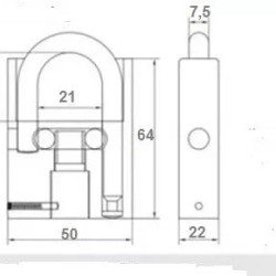 Lakat 50 mm 3k. kengyel védett import CB     