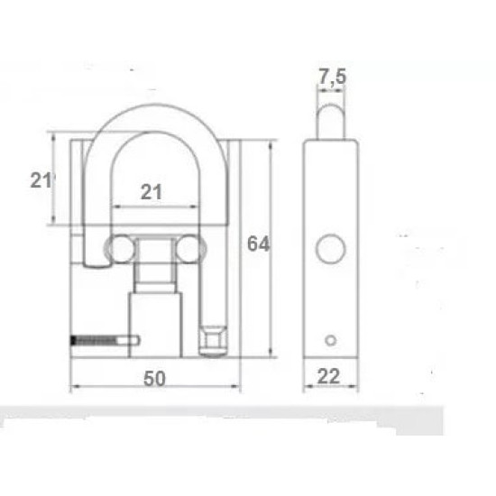 Lakat 50 mm 3k. kengyel védett import CB     