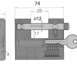 Lakat 74mm 3k. egyenes kengyeles 74mm FY74