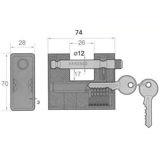Lakat 74mm 3k. egyenes kengyeles 74mm FY74